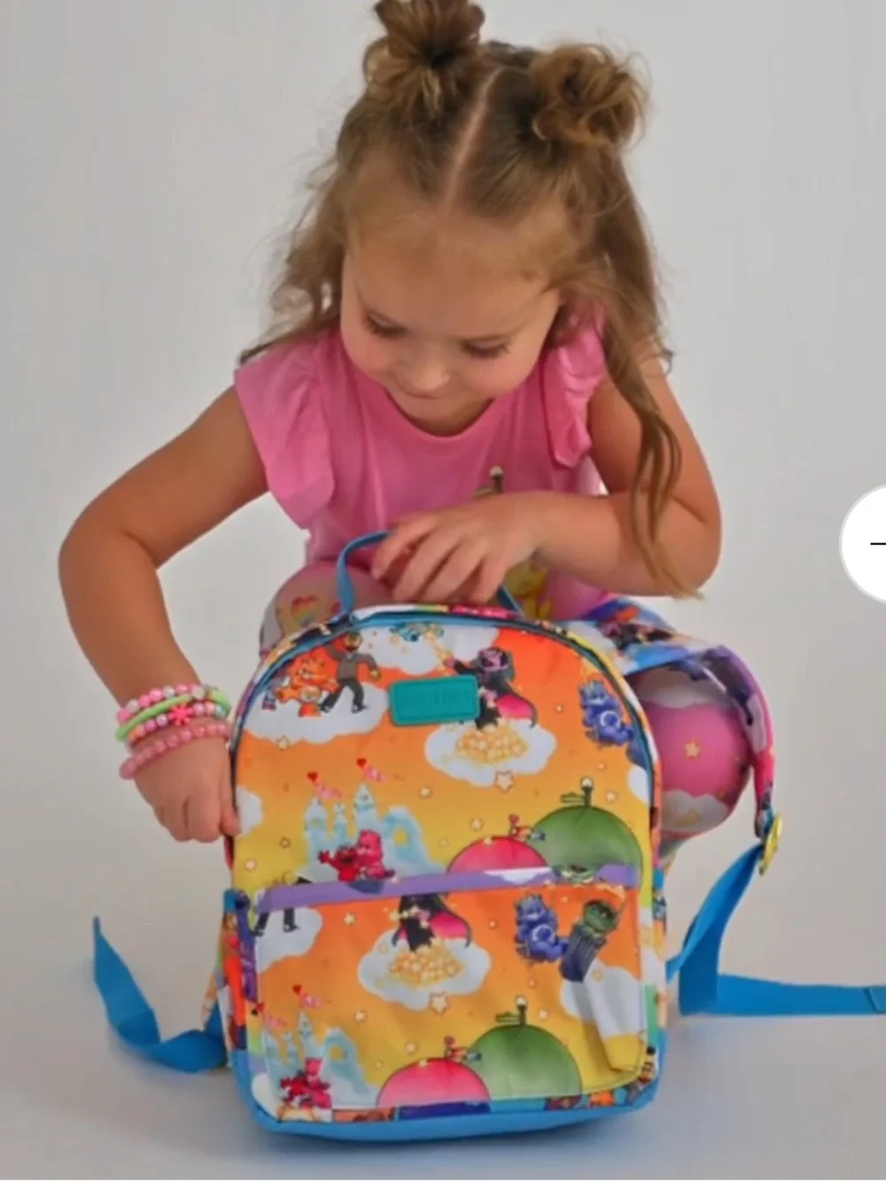 Posh Peanut Care Bears x Sesame Friends Mini Backpack - Yellow Plush Accent